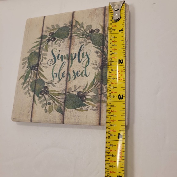 Ceramic Drink Coasters "Simply Blessed" Cork Square 4x4 Set Of 5 - Picture 6 of 11